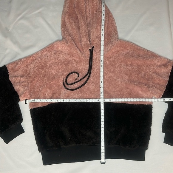 Cropped Teddy Fleece Hoodie, Women’s Size Small - Picture 3 of 4